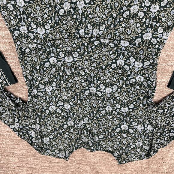 Lands End Dress Womens Large Green Floral V Neck Knot Twist Front Outdoor Casual - Picture 13 of 16